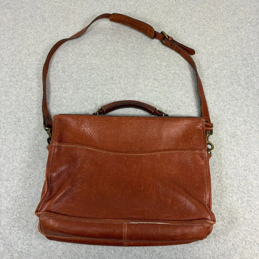 Levenger Tusting Clipper Full Grain Leather Messenger Briefcase Made In England